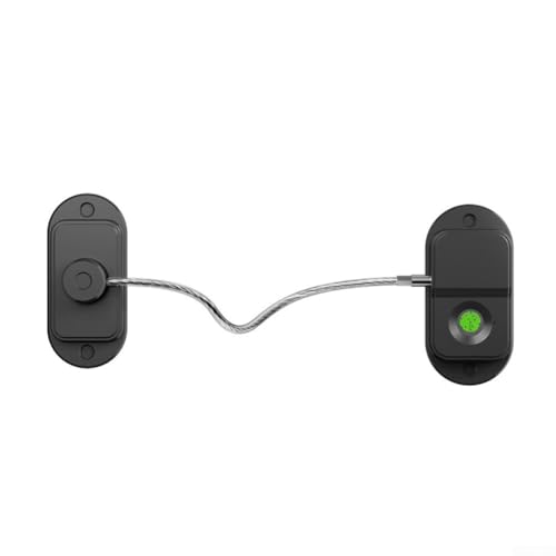 CNANRNANC Intelligentes Fingerabdruck-Schubladenschloss, wiederaufladbar, mit biometrischem Scanner für Kühlschrankschubladen (schwarz) von CNANRNANC