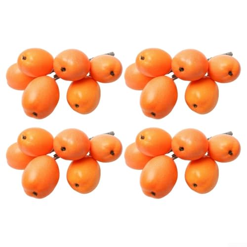 CNANRNANC Künstliche Mispel, dekorative Ornamente, realistisch aussehend, für Zuhause, Küche, Tisch, Display, Arrangement, handgefertigt (sechs Schaumstoffköpfe) von CNANRNANC