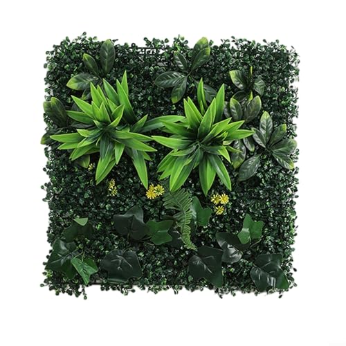 CNANRNANC Künstliche grüne Wand, Paneele, Kunststoff, Grasmatte, Hecke, Sichtschutzzaun, Innen- und Außenbereich, Gartendekoration, 50 x 50 cm (C) von CNANRNANC