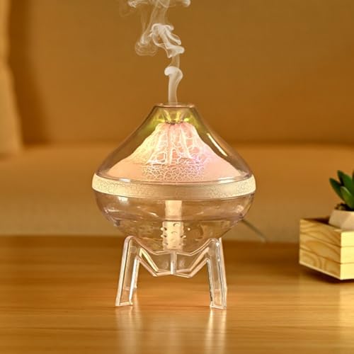 CNANRNANC Luftbefeuchter mit 360 ml Tank, 300 ml/h Nebelausgang, leiser 35 dB Betrieb und bunten LED-Lichtern für Schlafzimmer oder Büro (weiß) von CNANRNANC