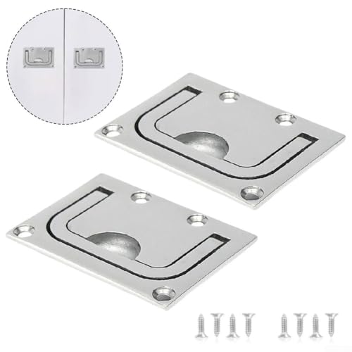 CNANRNANC Marine-Grade 316 Edelstahl bündig Hebegriff Ring Pull für Bootsdeckluke und Haushaltsschränke mit großem ergonomischem Griff (2 Stück) von CNANRNANC