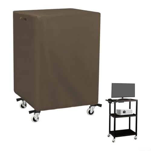CNANRNANC Media Cart Cover 420D Oxford Waterproof Dustproof AV Equipment Protective Cover for Computer Presentation Rolling Stands with Secure Straps 72x46x102cm(Coffee) von CNANRNANC