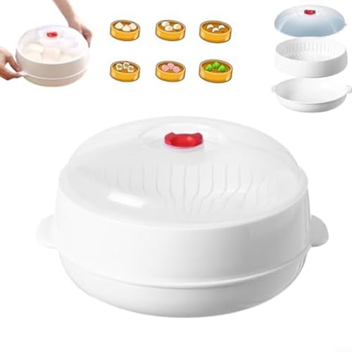 CNANRNANC Mikrowellen-Dampfgarer mit belüftetem Deckel, Hochtemperatur-Dampfgarer für gesundes Kochen mit transparentem Deckel, hitzebeständiger Kunststoff (einzelne Verdickung) von CNANRNANC