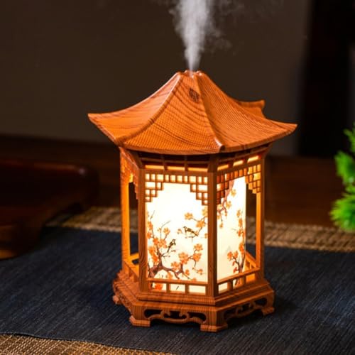 CNANRNANC Mini-Luftbefeuchter in Pavillon-Form mit 160 ml Tank, Dual-Sprühmodi, verstellbares Nachtlicht für Schlafzimmer, Aromatherapie-Dekor (A) von CNANRNANC