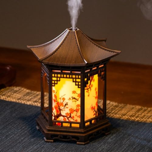 CNANRNANC Mini-Luftbefeuchter in Pavillon-Form mit 160 ml Tank, Dual-Sprühmodi, verstellbares Nachtlicht für Schlafzimmer, Aromatherapie-Dekoration (B) von CNANRNANC