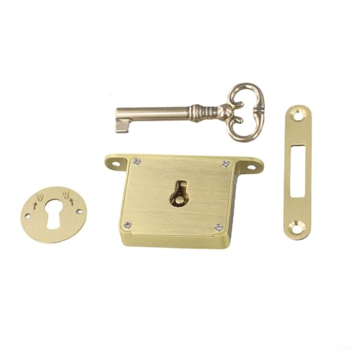 CNANRNANC Schlankes Schubladenschloss aus antikem Messing für nahtlose Integration in moderne und traditionelle Räume (Gold) von CNANRNANC