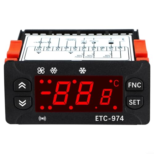 CNANRNANC Temperaturregler ETC-974 Digitales Thermostat mit wasserdichten Sonden für industrielle Kühlung und Gewächshäuser (110 V) von CNANRNANC