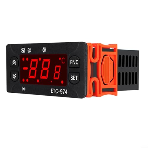 CNANRNANC Temperaturregler ETC-974 Digitales Thermostat mit wasserdichten Sonden für industrielle Kühlung und Gewächshäuser (220 V) von CNANRNANC