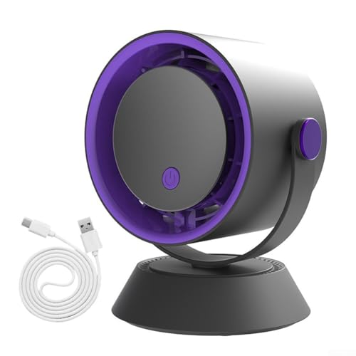 CNANRNANC Tragbarer Desktop-Ventilator mit Digitalanzeige, stufenlose Geschwindigkeitsregelung, wiederaufladbarer USB-Turbinenventilator für Zuhause, Büro, leiser Betrieb (grau) von CNANRNANC