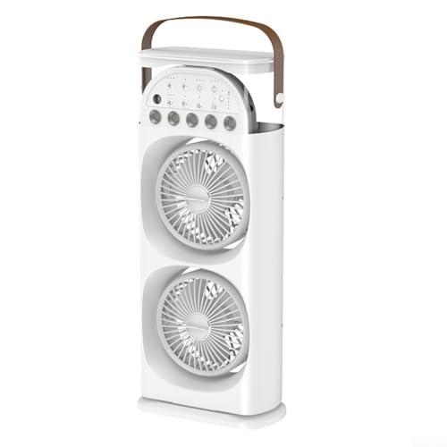CNANRNANC Tragbarer Nebelventilator mit 5 Anschlüssen, Schreibtisch-Kühlsystem mit LED-Licht, oszillierender USB-Luftbefeuchter, 600 ml Wassertank CNANRNANC Tragbarer Nebelventilator mit 5 Anschlüssen, Schreibtisch-Kühlsystem mit LED-Licht, oszillierender USB-Luftbefeuchter, 600 ml Wassertank von CNANRNANC