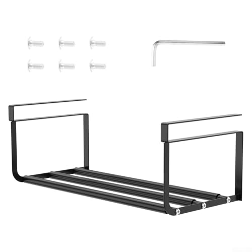 CNANRNANC Verstellbares, einziehbares Schuhregal für Schränke, 40–65 cm, Eisen-Lager-Regal, platzsparender Organizer für Schuhe, Badezimmer, Küche, Kleiderschrank (schwarz) von CNANRNANC