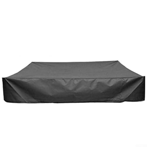 CNANRNANC Wasserdichte quadratische Sandkastenabdeckung mit Kordelzug, Pool-Schutzabdeckung für Garten, Outdoor-Spielzeug, Aufbewahrung, 127 x 127 x 20 cm (schwarz) von CNANRNANC