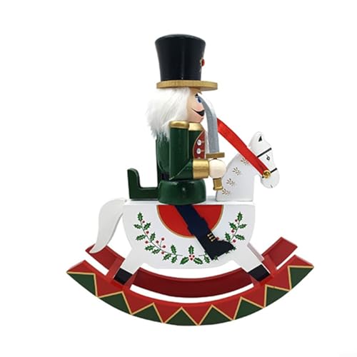 CNANRNANC Weihnachtlicher Nussknacker aus Holz, klassische Nussknackerpuppe, Weihnachtsdekoration, festliche Feiertagsdekoration für Esstisch, Kaminsims (LL0057) von CNANRNANC