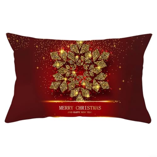 CNANRNANC Weihnachtsbaum-Schneeflocken-Sofa-Kissenbezug, weiche Pfirsichhaut, dekorativer Kissenbezug für Ferienhausdekoration (4#) von CNANRNANC