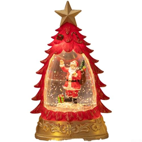 CNANRNANC Weihnachtskugel Schneekugel Ornament mit leuchtendem Licht Urlaub Baumschmuck 15,2 x 8,2 cm festliche Dekoration (rot) von CNANRNANC