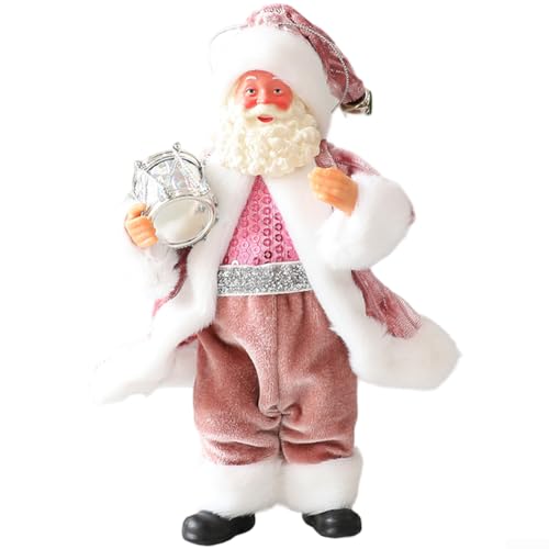 CNANRNANC Weihnachtsmann-Figur Ornament - 18 cm Stoff Weihnachtsdekoration hängende Weihnachtsmannpuppe für Baum, Fensterbank oder Regal Display in festlichen Farben für Zuhause Urlaub Dekor (B) von CNANRNANC
