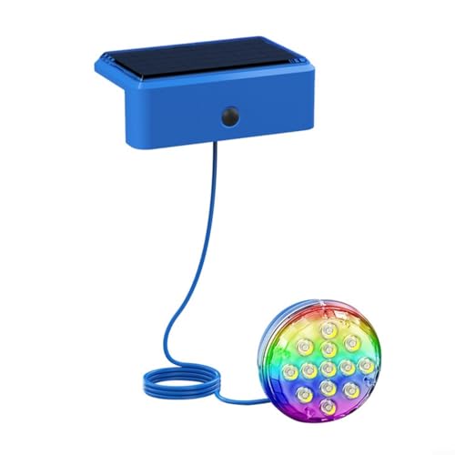 CNANRNANC Wiederaufladbare Unterwasser-Pool-Leuchte – IP68 wasserdichte solarbetriebene Pool-Lichter mit Fernbedienung, 16 Farbwechsel für oberirdische oder inirdische Pools von CNANRNANC