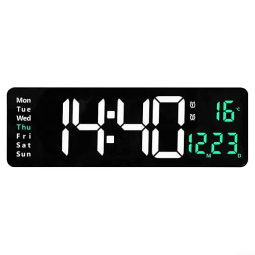 Digitale LED-Wanduhr bietet umfassende Zeitmanagement-Tools für Zuhause oder Büro (grün) von CNANRNANC