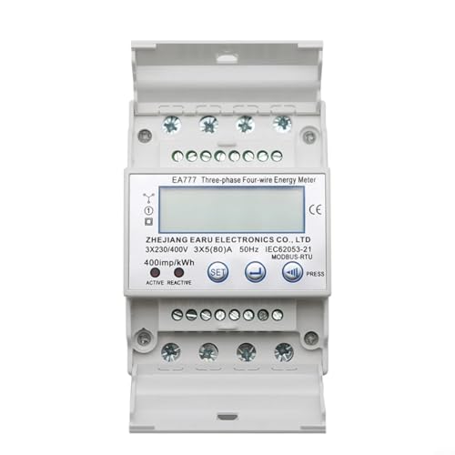 Digitaler Stromzähler 3 Phase 4 Drähte Energiezähler DIN Schiene AC 3 * 230/400 V LCD Multifunktionsanzeige Drehstromzähler von CNANRNANC