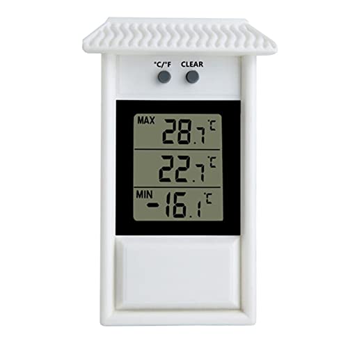 Digitales Thermometer Display Max Min Gewächshaus Wandmontiertes Gewächshauszubehör Garten Indoor Outdoor Wandraum-Weiß von CNANRNANC