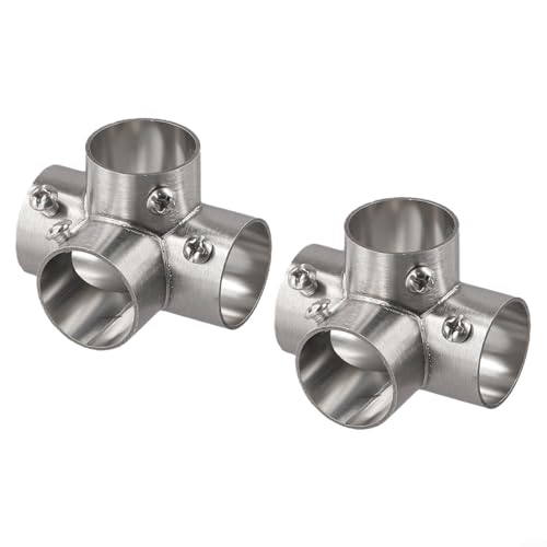 Edelstahl-Rohrflanschverbinder für Kleiderstangen und Regale, passend für Rohre mit 26 mm Durchmesser für Montageanwendungen (rechtwinklig, 4-Wege) von CNANRNANC