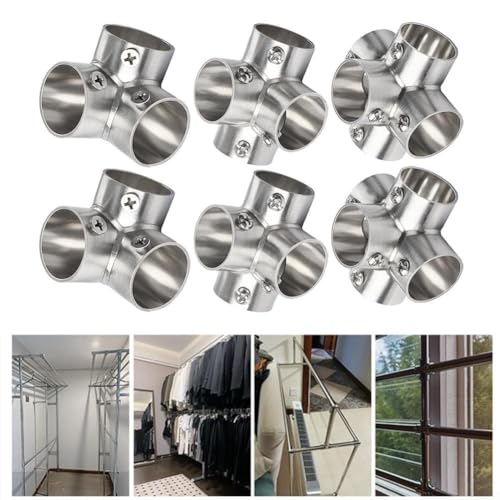 Edelstahl-Rohrflanschverbinder für Kleiderstangen und Regale, passend für Rohre mit 26 mm Durchmesser für Montageanwendungen (rechtwinklig, 5-Wege) von CNANRNANC