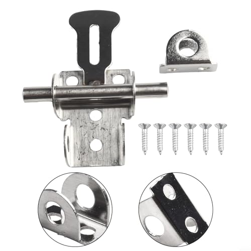 Edelstahlriegel perfekt für die Sicherung von Holztüren und zur Verbesserung der Sicherheit zu Hause (Silber A) von CNANRNANC
