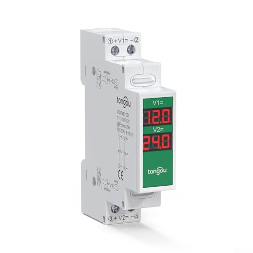 Einfach zu montierender Spannungsmesser für DIN-Schiene, Gleichspannungsbereich 11V 310V mit LED-Anzeige Einfach zu montierender Spannungsmesser für DIN-Schiene, Gleichspannungsbereich 11V 310V mit LED-Anzeige von CNANRNANC