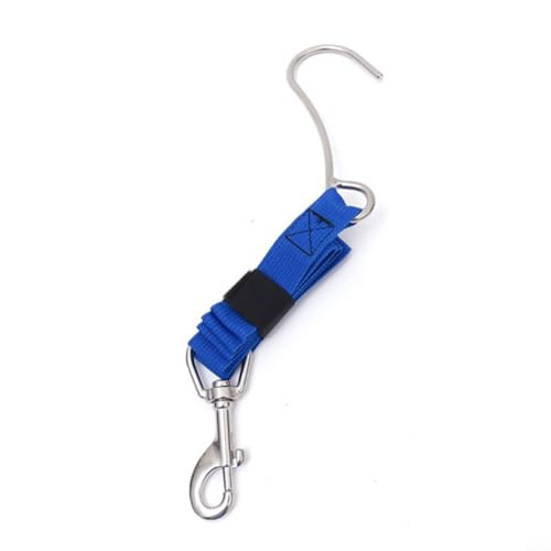 Einzel-Riffhaken zum Tauchen mit Sicherheitsausrüstung aus Gurtband Tauchen Zubehör mit Karabiner 100cm(Blue) von CNANRNANC