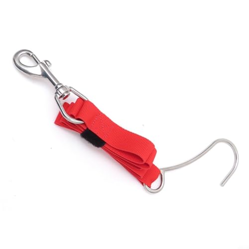 Einzel-Riffhaken zum Tauchen mit Sicherheitsausrüstung aus Gurtband Tauchen Zubehör mit Karabiner 100cm(Red) von CNANRNANC