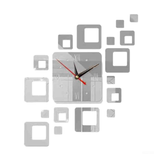 Elegante 3D-Wanduhr aus Acryl, Quarz, für stilvolle Dekoration zu Hause oder im Büro (Silber) von CNANRNANC