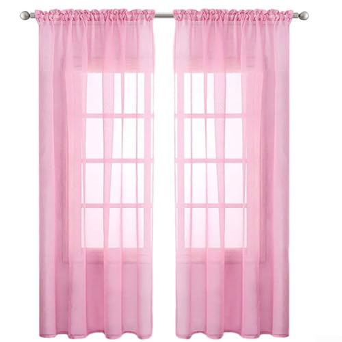 Eleganter, kurzer Vorhangstoff, perfekt geeignet für eine gemütliche Atmosphäre in Ihrem Zuhause (rosa) von CNANRNANC