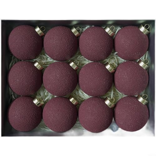 Feiertagsdekorationen mit strukturierter Zement-Weihnachtskugel mit matt mattierter Kunststoffkonstruktion und einfach aufzuhängendem Design für Bäume und Kränze (B) von CNANRNANC