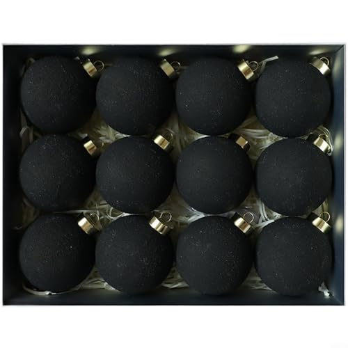 Feiertagsdekorationen mit strukturierter Zement-Weihnachtskugel mit matt mattierter Kunststoffkonstruktion und einfach aufzuhängendem Design für Bäume und Kränze (H) von CNANRNANC