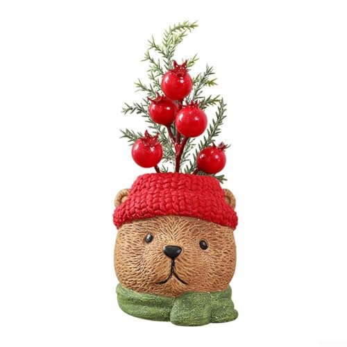 Für Heimdekoration aus Kunstharz, Weihnachtsmann, Schneemann und Bären-Motive, geeignet für den Innenbereich auf Kaminsims, Regalen oder Tischplatten (der kleine Bär) von CNANRNANC