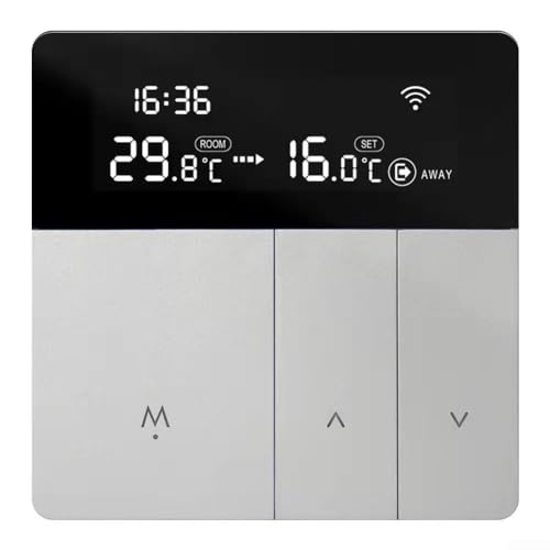 Für Tuya WiFi Smart Thermostat für Elektrische Fußbodenheizung, Unterstützt Sprachsteuerung mit und, Fernzugriff für Komfort (25A) von CNANRNANC