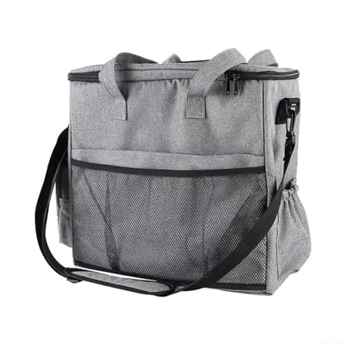 Futtertasche für Haustiere mit auslaufsicherem Futter, zwei Futterbehältern und Näpfen, gepolsterte Schulter- und Rückengurte für bequemes Reisen, geeignet für den Außenbereich (grau) von CNANRNANC