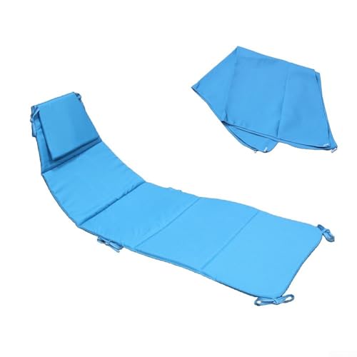 Hängesessel und Regenschirm, Stoffpolster, Set mit Eckenschutz und verlängerten Zurrseilen für gebogene Chaise im Freien (blau) von CNANRNANC