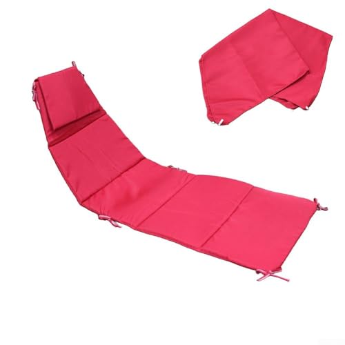 Hängesessel und Regenschirm Stoffpolster Set mit Eckenschutz und verlängerten Zurrseilen für gebogene Chaiselongue Outdoor (Rot) von CNANRNANC