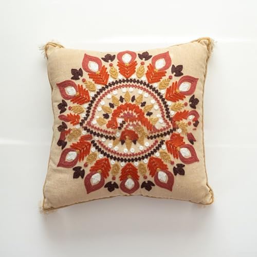 Handgefertigter Kissenbezug mit aufwendiger Stickerei, marokkanisches ethnisches Design für elegante Akzente zu Hause (9) von CNANRNANC