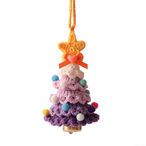 Handgefertigter Mini-Weihnachtsbaumschmuck für Auto-Rückspiegel, Tür, Fenster und Zuhause, Urlaubsdekoration (dunkelviolett) von CNANRNANC