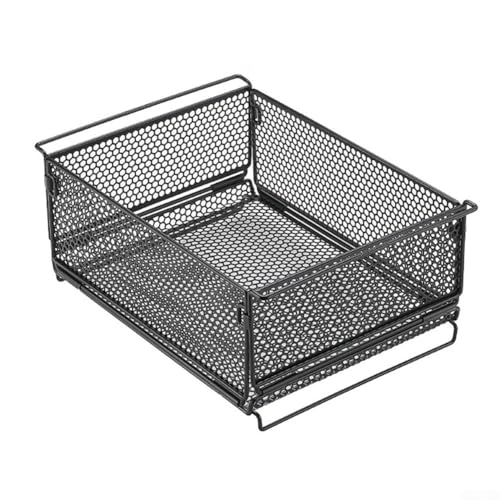 Herausnehmbarer Korb für IGT-Tisch, stapelbarer Eisen-Organizer mit erhöhter Bodenschiene zur Vermeidung von Feuchtigkeitsschäden, geeignet für Camping und Heimgebrauch (schwarz) von CNANRNANC