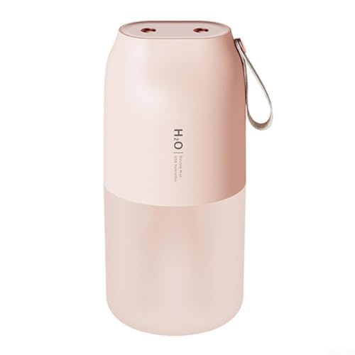 Kabelloser Luftbefeuchter mit 300 ml Fassungsvermögen, mit warmem Nachtlicht, perfekt zur Verbesserung der Luft in jedem Raum (Rosa) von CNANRNANC