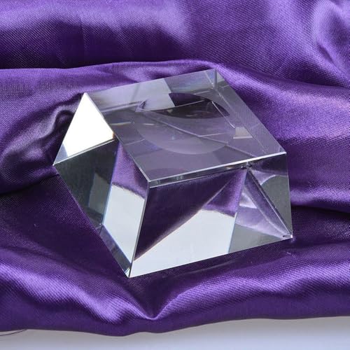 Kristallkugel-Ständer aus klarem Glas mit quadratischen Noppenblöcken, perfekte Ergänzung für jeden Raum (6 x 6 x 3 cm) von CNANRNANC