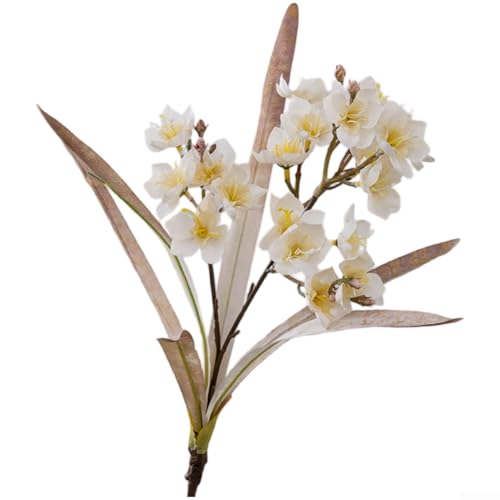 Künstliche Narzissenblume mit realistischer geprägter Textur für Hochzeit, Heimdekoration und Fotografie-Requisiten, aus Stoff, um die Form im Laufe der Zeit zu behalten (weiß) von CNANRNANC