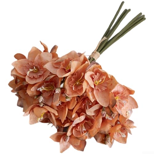 Künstlicher Narzissenstrauß für Hochzeitsarrangements und Heimdekoration, aus hochwertigem Stoff mit geprägten Details (orange) von CNANRNANC
