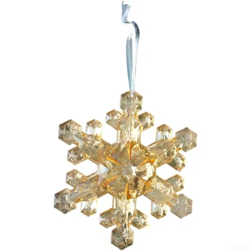 Kunststoff-Schneeflocken-Ornamente mit Haken zum Aufhängen für Weihnachten für Bäume, entworfen, um saisonale Urlaubsdekoration zu verbessern (Gold) von CNANRNANC
