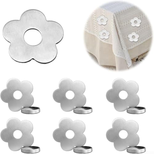 Magnetische Tischdeckenfixierer 6er Set mit dekorativem Blumen-Design für Outdoor-Tischdecke Sicherheit bei Buffets und Versammlungen von CNANRNANC