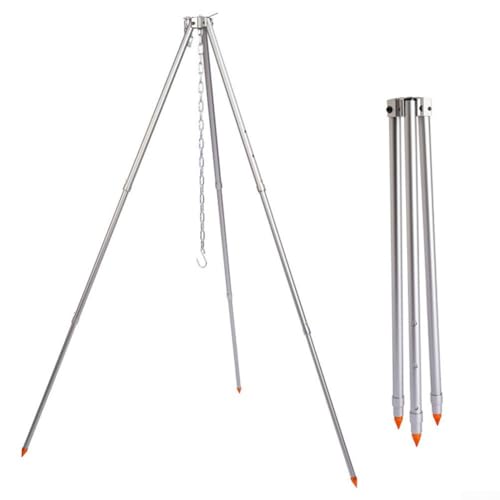 Outdoor For cooking tripod for campfire with adjustable height and chain, constructed from lightweight and sturdy anodized aluminum alloy von CNANRNANC