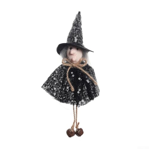 Schillernde Pailletten-Hexen-Figur, perfekt für die Dekoration jeder Party an Halloween (schwarz) von CNANRNANC